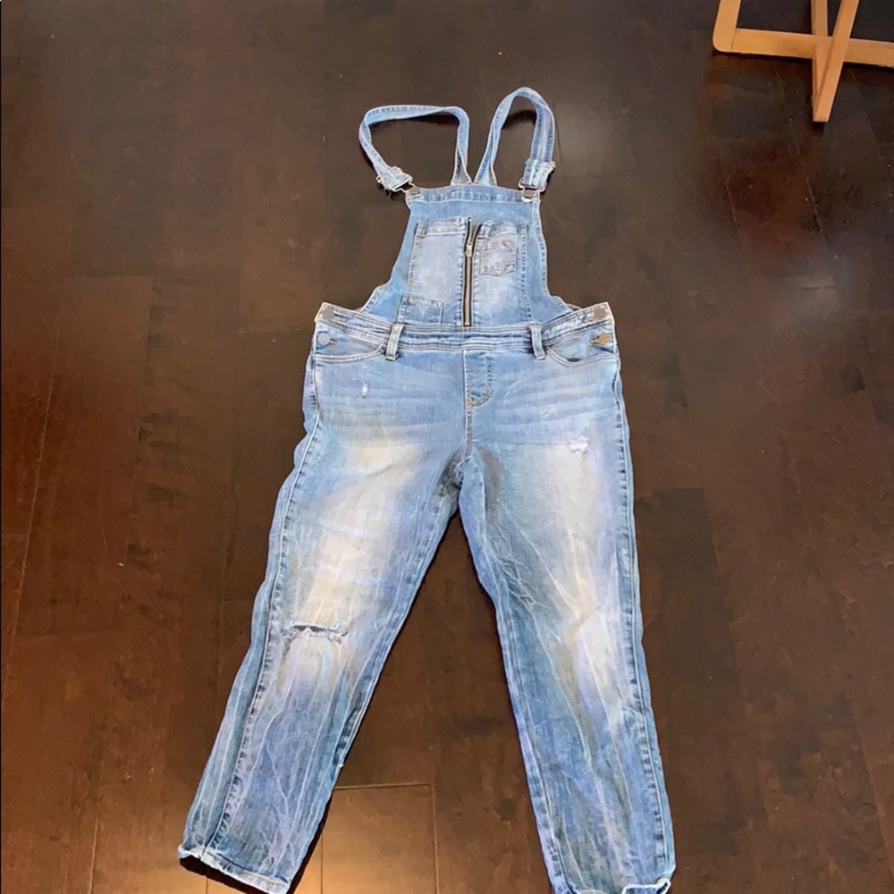 Stretchy-crop skinny Dear John overalls